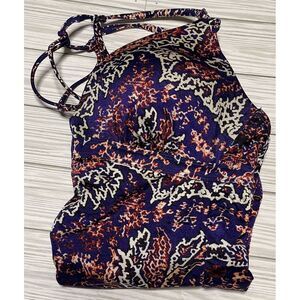 EUC ATHLETA Aqualuxe Print Molded Tankini‎ Top Paradise Print SZ MEDIUM #213100